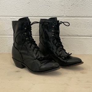 Excellent vintage black Durango roper boots